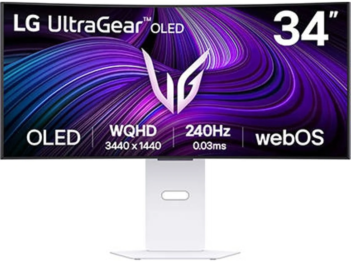 Monitor Gaming LG UltraGear LG 34GX90SA-W.AEU (Outlet Grade A - 34'' - OLED - 0.03 ms - 240 Hz - Curvo - Branco)