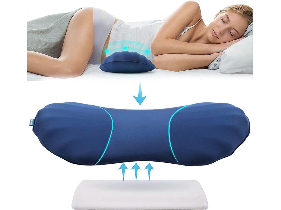 Travesseiro De Suporte Lombar Ajustável Getit, Compatível Com Travesseiro De Espuma Viscoelástica Para Alívio Da Dor Lombar Após O Sono