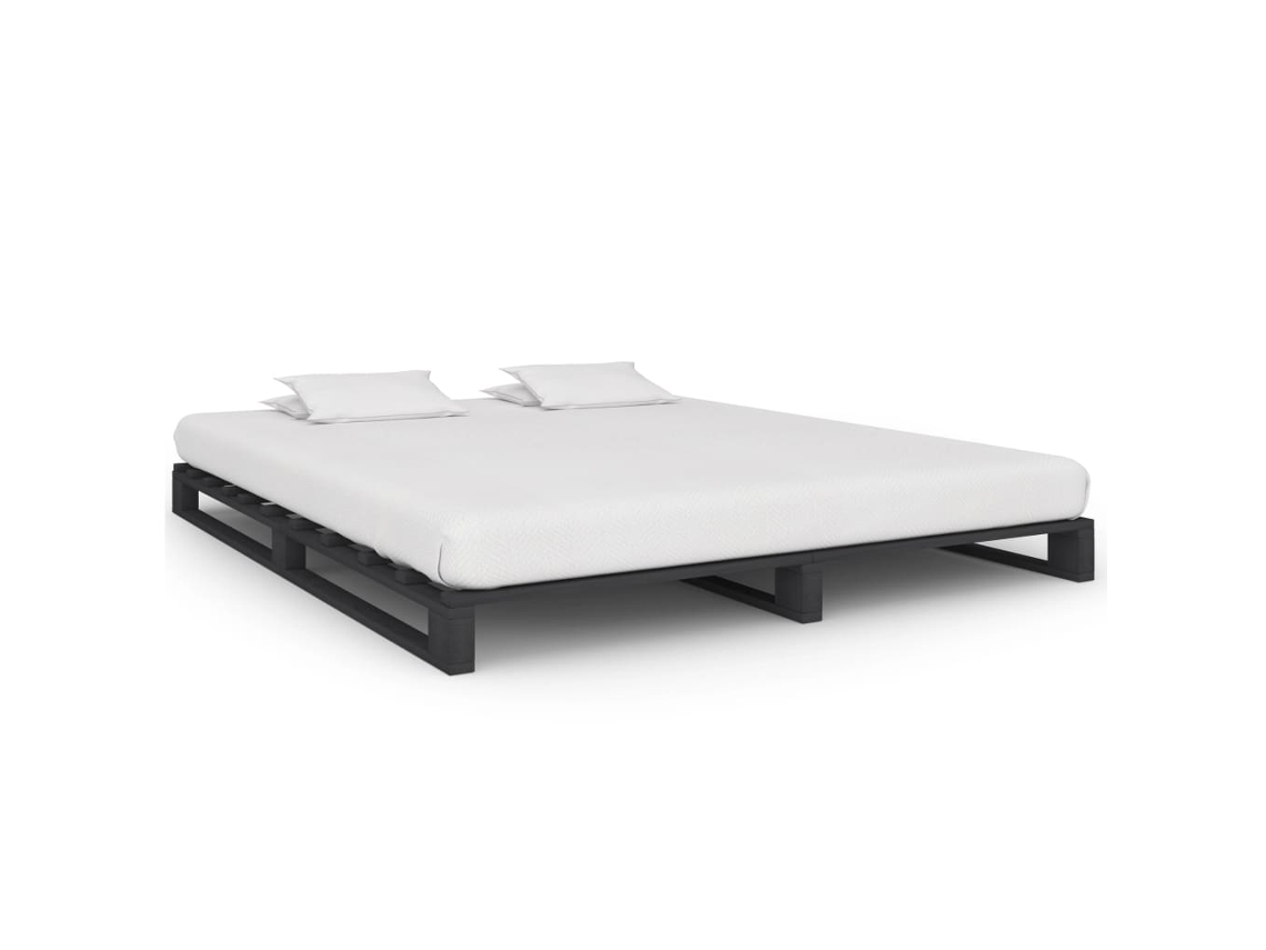 Bed Frame, Bed Frames Vidaxl Cinzeto Madeira De Pinho (200 X 200 Cm)