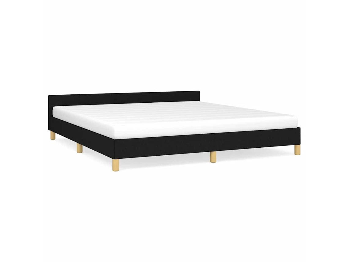 Bed Frame With Headboard, Bed Frames With Headboard Vidaxl Preto Tecido (160 X 200 Cm)