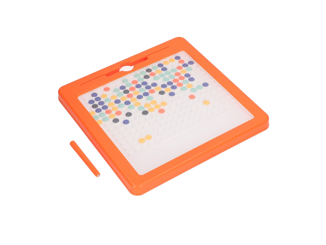 Rebe-tablero Mágico De Dibujo Para Niños Pequeños Com Lápis Magnético E Pérolas Coloridas Educativo Laranja