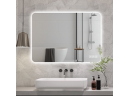 Espelho Led Casa Banho 70x90 Cm Sem Moldura, Retroiluminado, Touch Regulável, 3 Cores, Antiembaçante, Vidro Sem Cobre, Horiz/vert Prateado NOVELA
