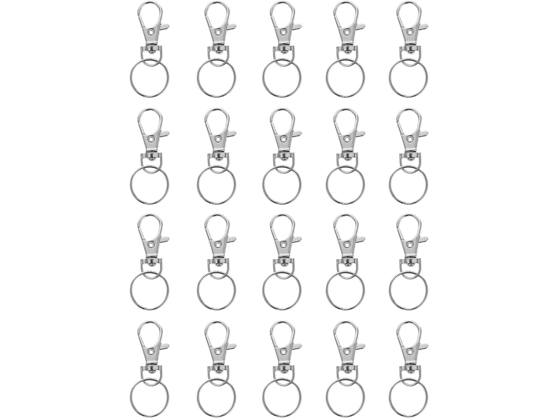 Conjunto de Clips Lagosta em Tehaux Metallic League, Conexão e Fixação Seguras para Chaveiros, 100 Acessórios para