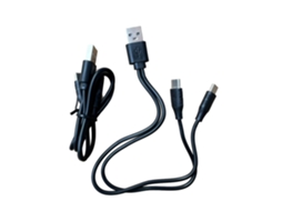 Laxiscreed Cabo De Carregamento Type-c De Alta Qualidade, 30cm A 1m, Preto, Com Duplo Conector, Compatível Com Usb E Aparelhos Pequenos