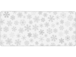 Mousepad Grande para Computador com Estampa de Flocos Neve Natalinos e Inverno, Base Borracha Antiderrapante,