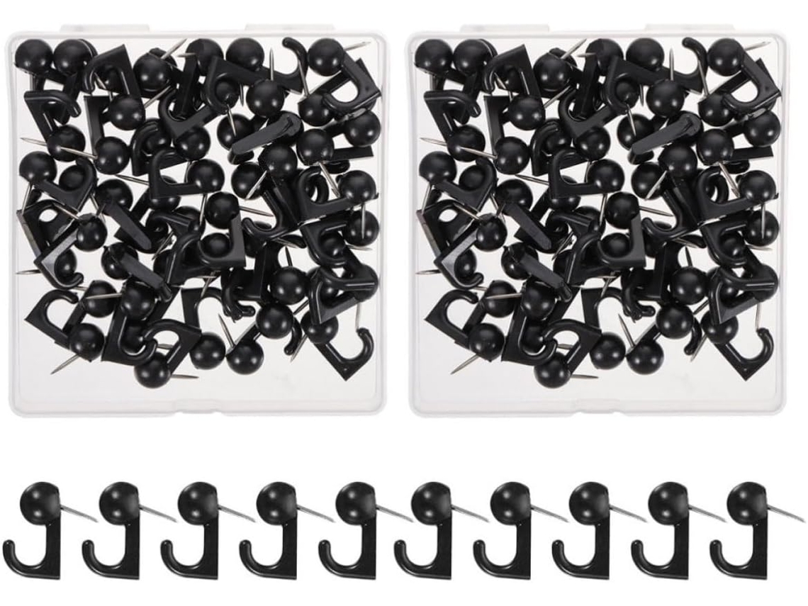 Conjunto Popetpop De 100 Tachinhas Pretas De Metal, Com Função Fixação E Design Prático Para Mesa, Feitas De Aço E