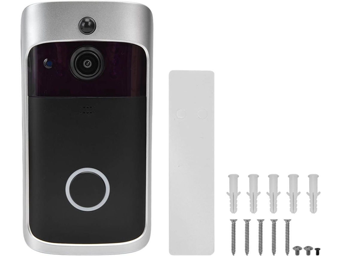 Video Campainha Com Câmera Cryfokt Wifi, Campainha Com Fio Night Vision V5, Amplo Ângulo de Visão 166 Graus, Conexão