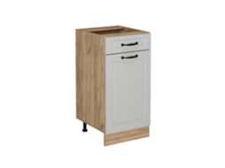 Móvel De Cozinha R-line, 40cm Sem Pt, Branco Campestre, Carvalho Dourado, Vicco
