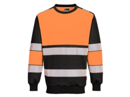 Moletom Pw3 De Alta Visibilidade Classe 1 / Laranja Preto / M Portwest
