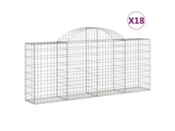 Gabion Basket, Gabion Baskets Vidaxl Prateado Ferro (200 X 30 X 80/100 Cm)