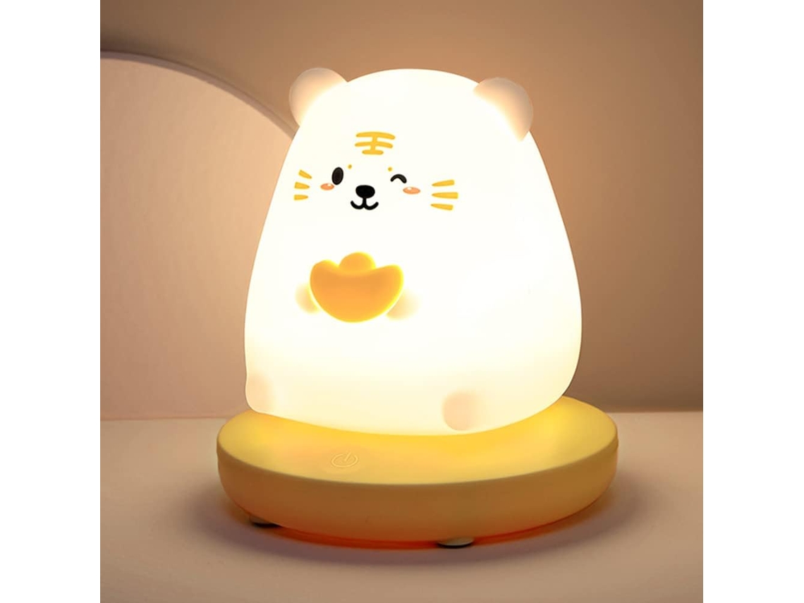 Luminria Noturna Led Branca Para Crianas, Luminria Noturna Fofa De Silicone Macio Aquaforge