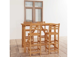 Vidaxl 5 Pcs Conjunto De Bar Para Exterior Madeira De Acácia Maciça