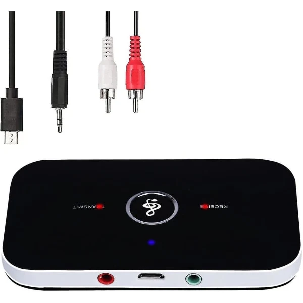 Transmissor E Receptor Bluetooth 5.0, Adaptador De Áudio Estéreo Portátil Sem Fio 2 Em 1 Com Entrada Auxiliar Rca/3,5 Mm E Áudio Hd De Baixa Latência.