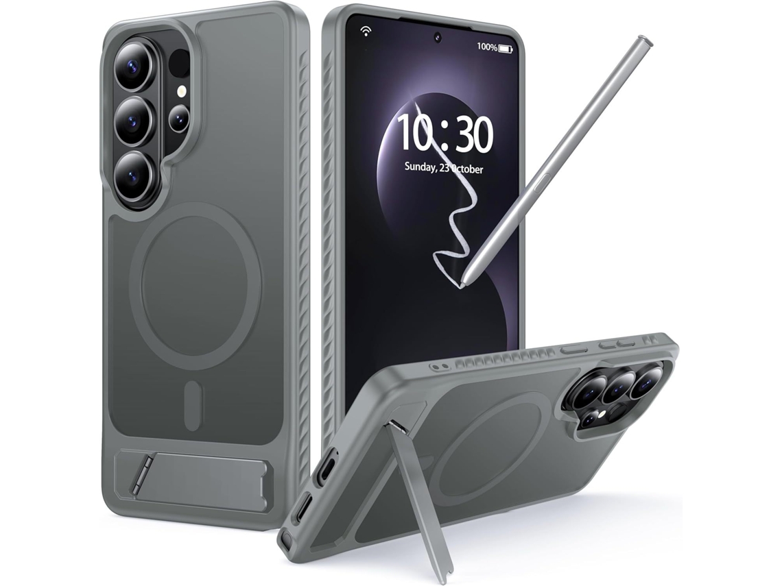 Capa Para Samsung Galaxy S26 Plus, Com Ímã E Suporte, À Prova De Choque, Cinza. Panoona