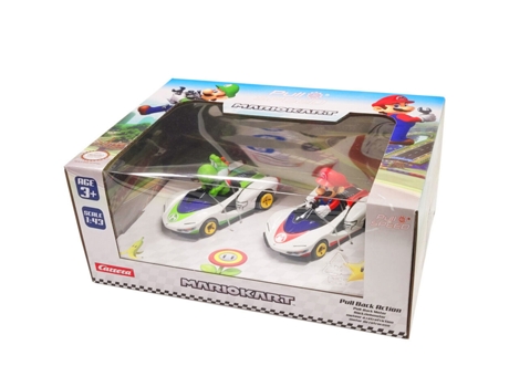 Mario Kart Mario Yoshi Pull Speed ????set 2 Carros Carrera