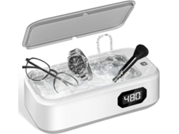 Limpador Ultrassônico de Anéis e Joias, 700 Ml , 50 W, Máquina de Limpeza Ultrassônica Profissional Portátil (branca) JYTGALX (25 Oz)
