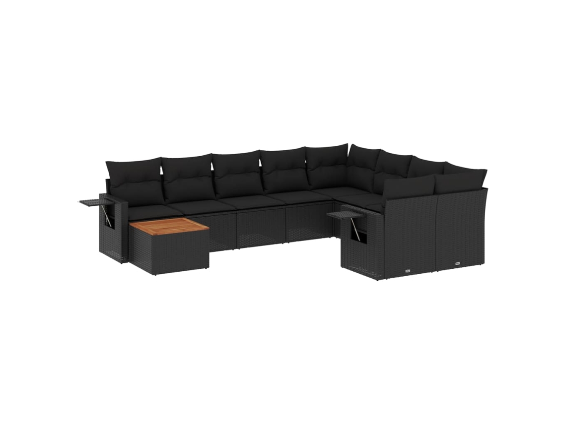 Garden Sofa Set, Garden Sofa Sets Vidaxl Preto Rattan / Vime (n/a)