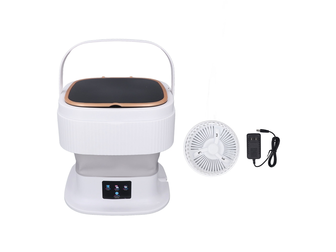 Máquina de Lavar Portátil Dobrável 11,5l 3 Modos Cronômetro para Roupas de Bebê e Intimas Cinza Us Plug