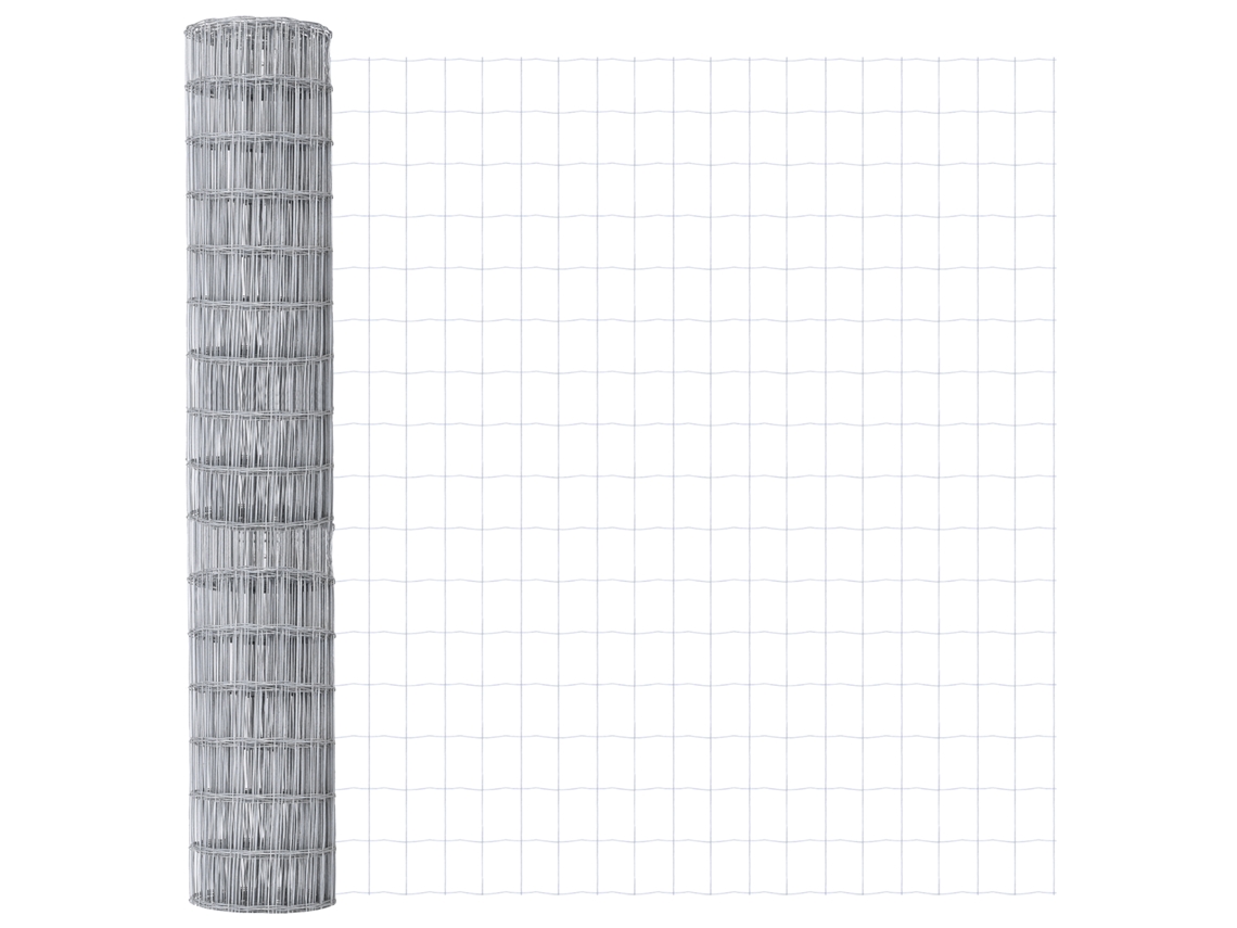 Conjunto 1 Cerca Euro Vidaxl Prateado Ferro (1,6 X 10 M)