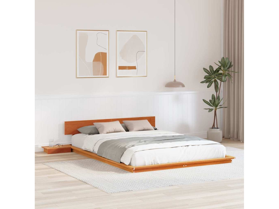 Vidaxl Estrutura Da Cama Castanho 150 X 200 Cm Madeira