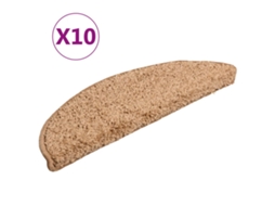 Conjunto de 10 Tapetes de Escada Bege Semicircular MAISON EXCLUSIVE (56x17x3 cm)