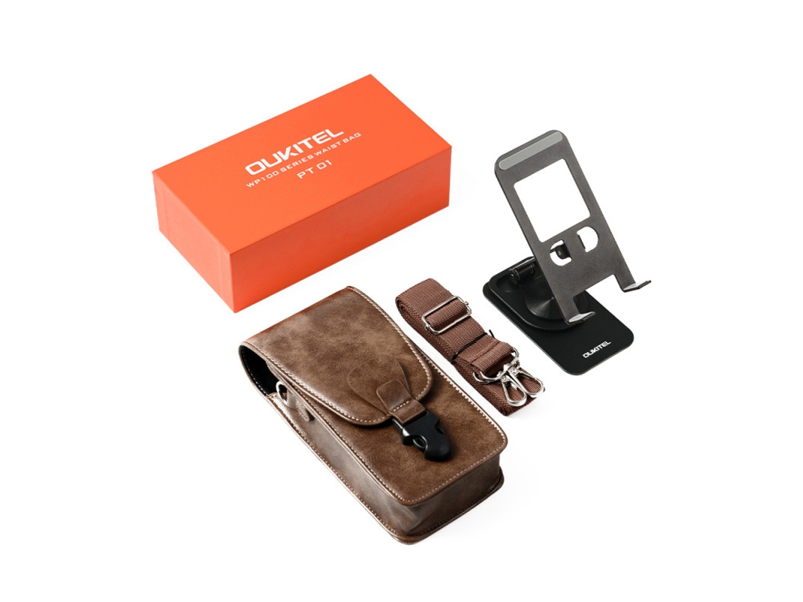 Étui Pour Oukitel Wp100 (cuir, Fourni Avec Supports) Marron