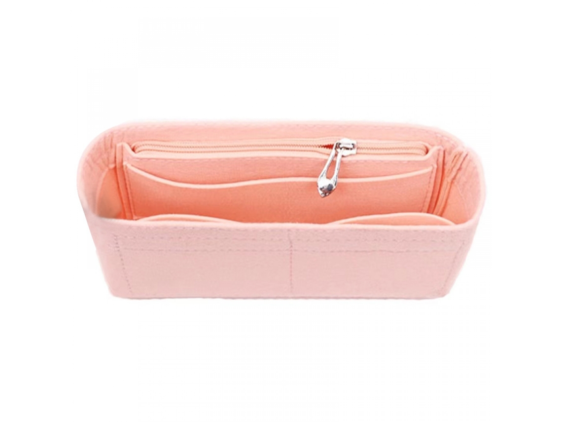Bolsa Feminina M Rosa com múltiplos bolsos, tote de feltro com interno AQUAFORGE