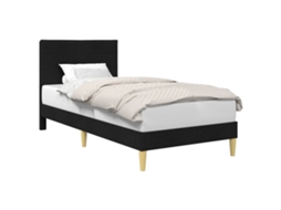 Vidaxl Estrutura Da Cama Com Cabeceira Preto 80 X 200 Cm Tecido