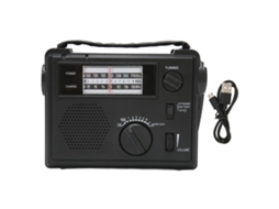Rádio de Emergência Portátil com Manivela FM AM WB Luz LED para Camping Outdoor S/MARCA