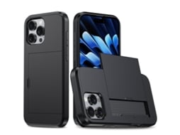 Capa Protetora À Prova De Choque Para Iphone 16 Pro - Compartimento Para Cartão