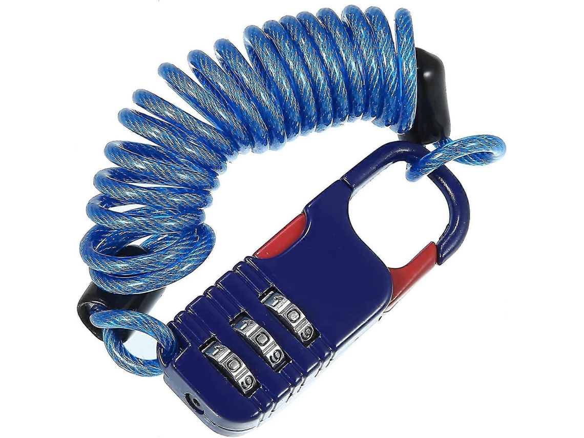 Cadeado Portátil Para Capacete Com Combinação Reconfigurável De 3 Dígitos, Azul, 1 Unidade. Aquaforge