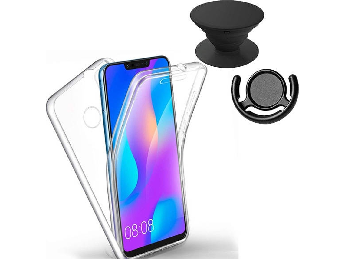 Kit Capa, PopSocket e Suporte PopSocket Honor 8X 3x1 360º Impact Protection Transparente