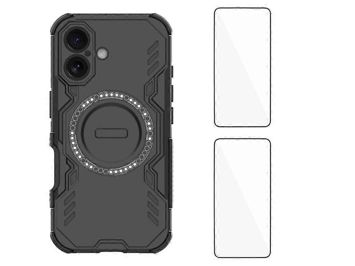 Capa Magnética Tkdaddy Para Iphone 16 Wanlonfeng Dj Series Pc Tpu Com 2 Películas De Vidro Temperado Pretas