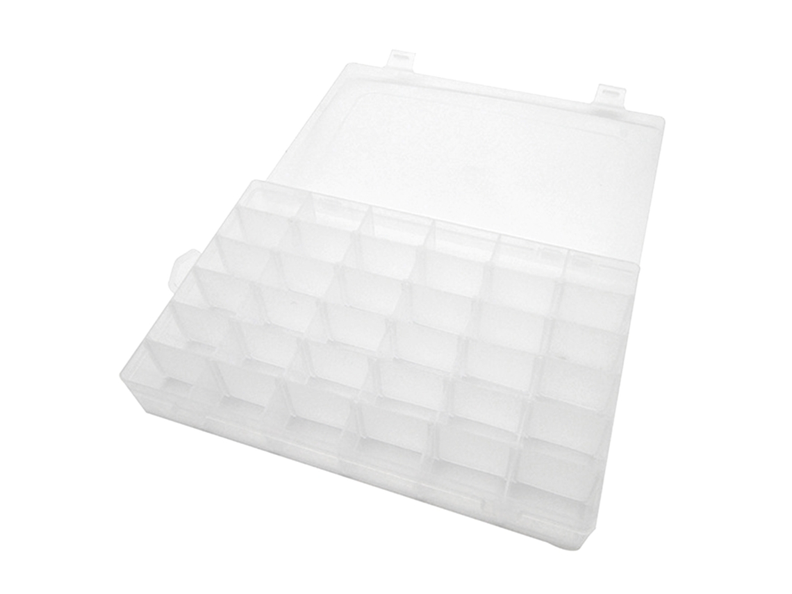 2 Caixas Organizadoras Com 36 Compartimentos Ajustáveis, Fecho Duplo, Plástico Transparente Para Armazenamento De Artesanato