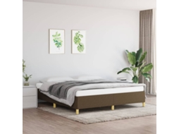 Estrutura De Cama Sem Colchão 160x200 Cm Tecido Castanho-escuro