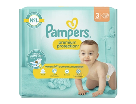 Fralda de Proteção Premium 29 Tamanho 3 6-10 kg PAMPERS