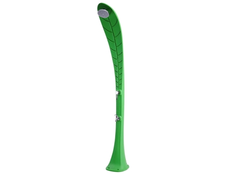LEAFAGE Chuveiro exterior Leaf Green Chuveiro solar aquecido curvo em polietileno Altura 220 cm Verde, depósito 35l