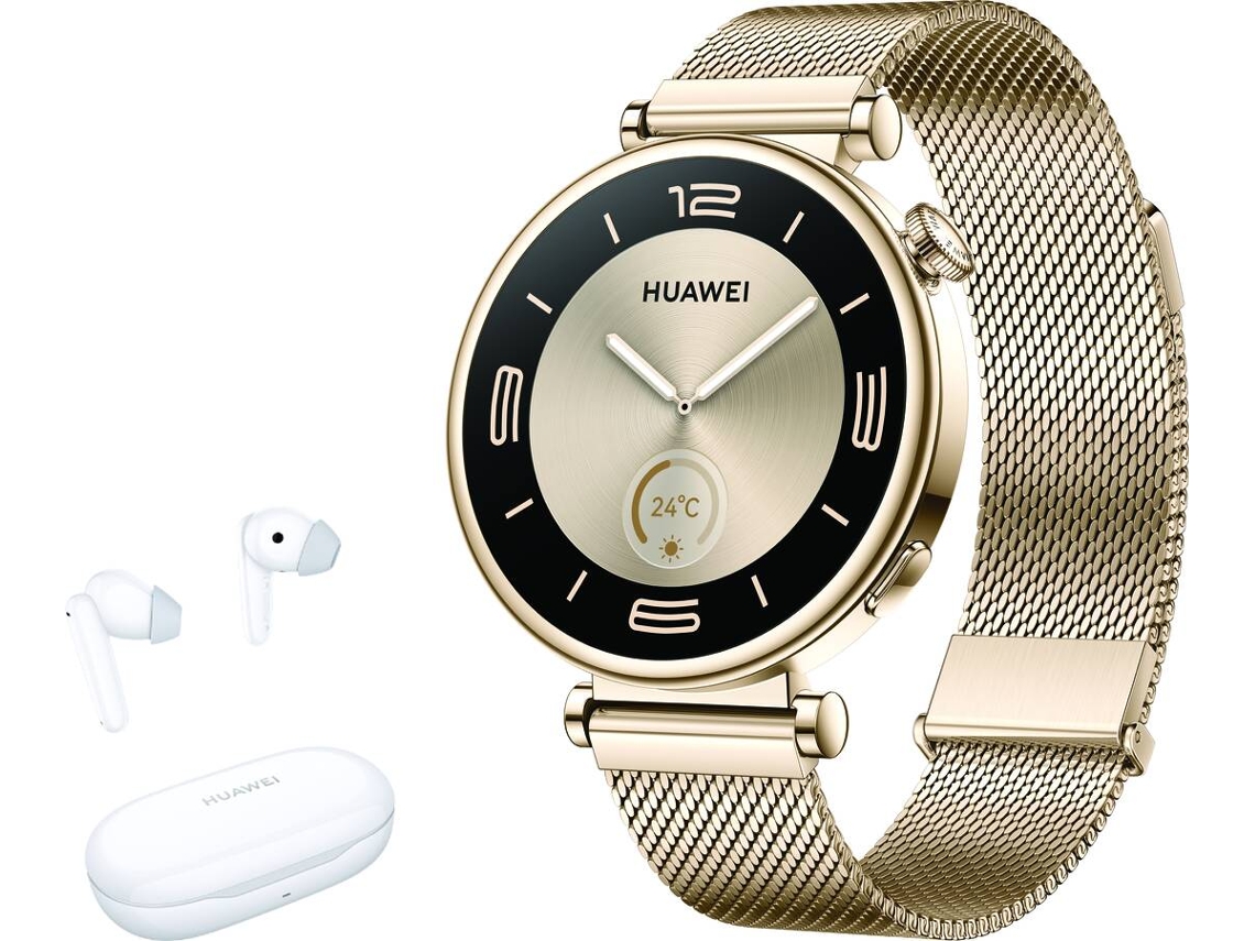 Bundle Smartwatch HUAWEI Watch GT4 41mm + Freebuds SE White (Dourado)