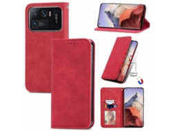 Capa De Celular Xiaomi Mi 11 Ultra Com Fecho Magnético E Toque Retrô Em Couro Sintético.