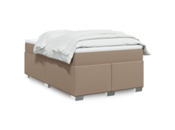 Vidaxl Cama Boxspring C/ Colchão 120x190cm Couro Artificial Cappuccino
