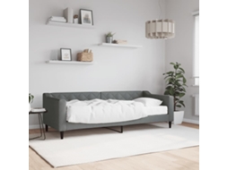 Sofá cama con colchón de 80x200 cm, tela gris oscuro