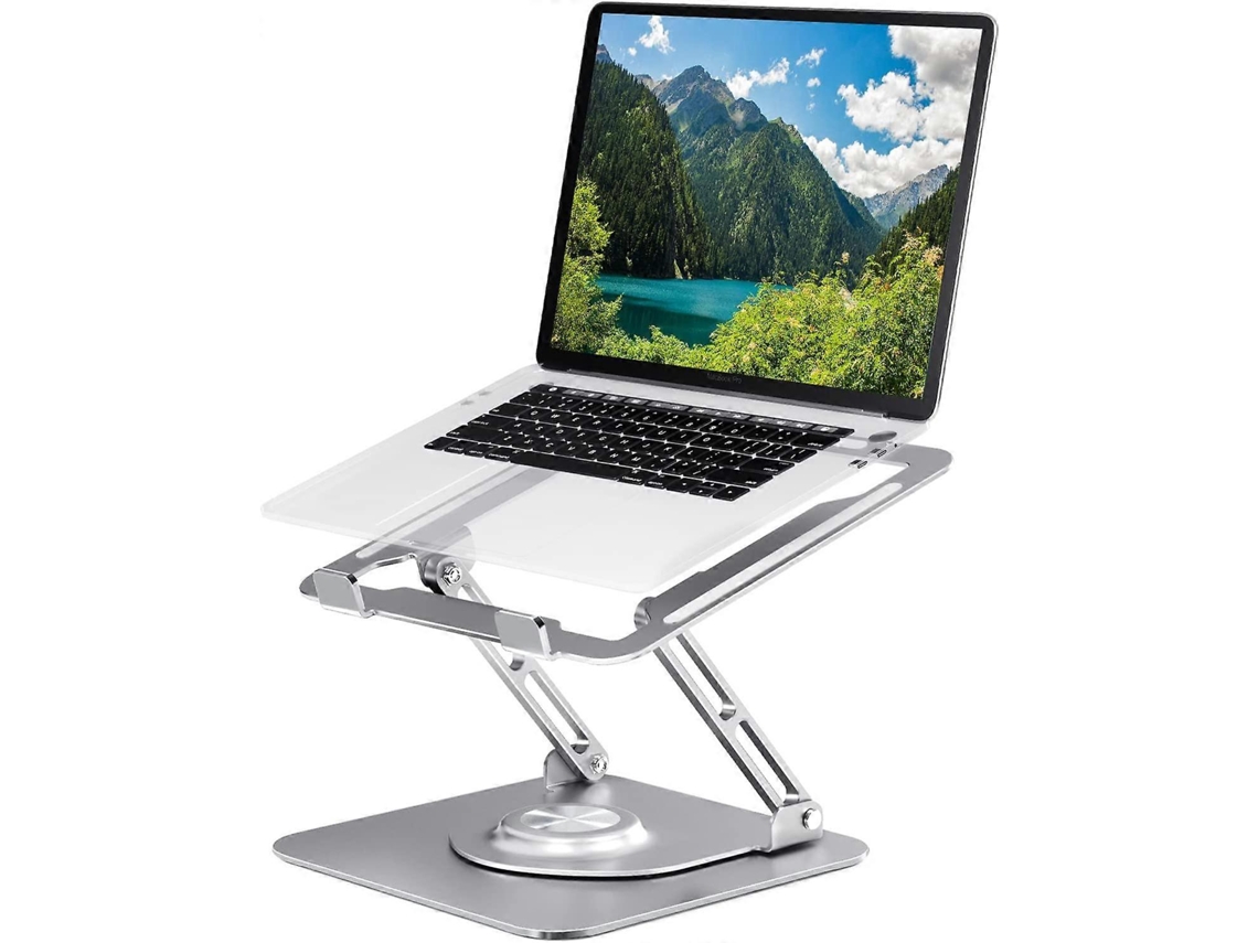 Suporte Para Laptop 360 Para Mesa, Base Giratória, Altura Ajustável, Dobrável, 10 17 Polegadas Slowmoose (prata)