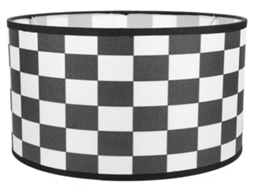 Lurelia Abajur De Tído Xadrez Elegante, Para Candeeiro De Mesa E Chão, Soquete E27, Preto E Branco, 22x22x17 Cm