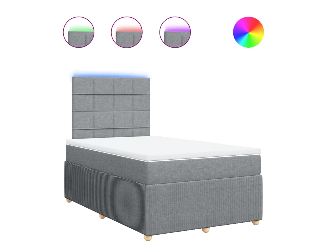 Box Spring Bed, Box Spring Beds Vidaxl Cinzeto Tecido (120 X 190 Cm)
