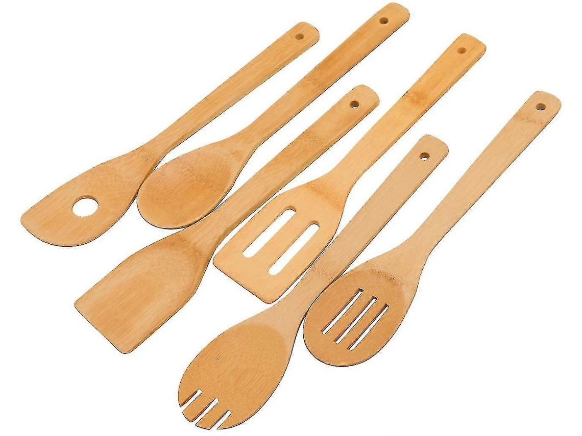 Conjunto de Utensílios de Cozinha de Bambu, 6 peças, resistentes ao calor | S/MARCA