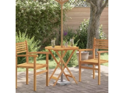 Vidaxl Mesa De Jardim Dobrável Ø60x75 Cm Madeira Eucalipto Maciça
