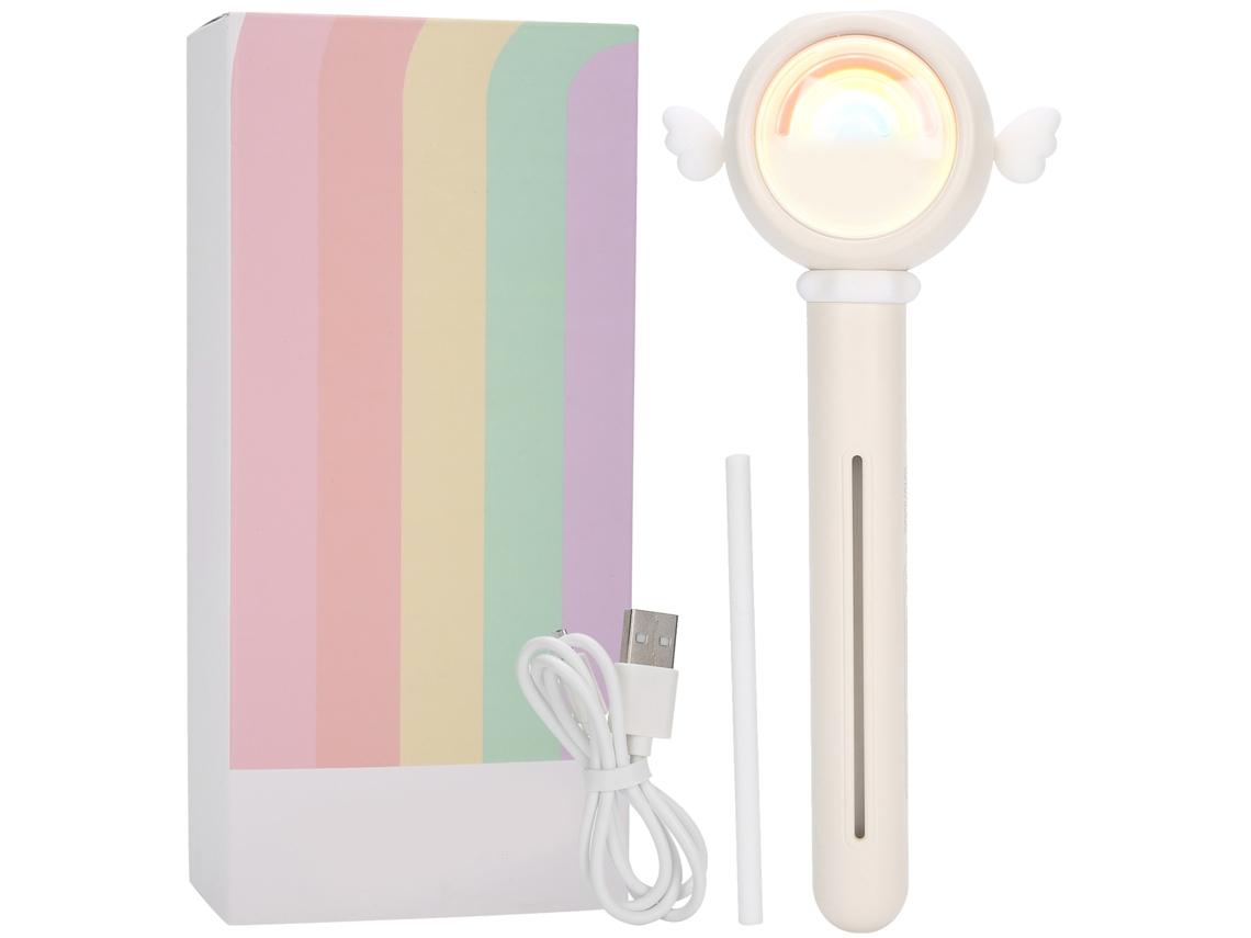 Humidificador E Purificador De Ar Portátil Usb Com Difusor De Óleos Essenciais E Luzes Ambientais Arco-íris E Quentes
