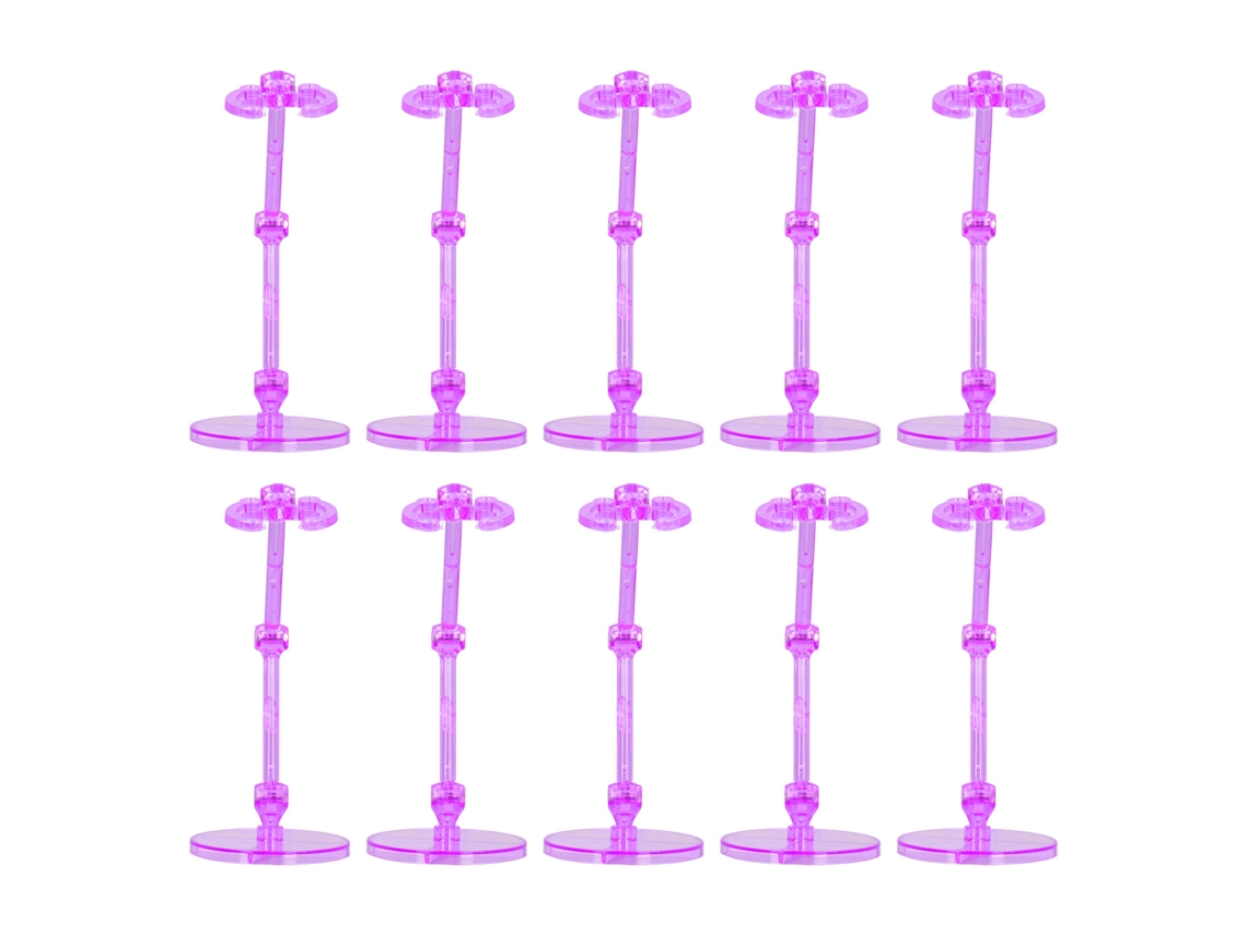 Mali 10pcs Suporte de Display de Boneco Translúcido Plástico Base para Bonecos de 6 Polegadas Roxo