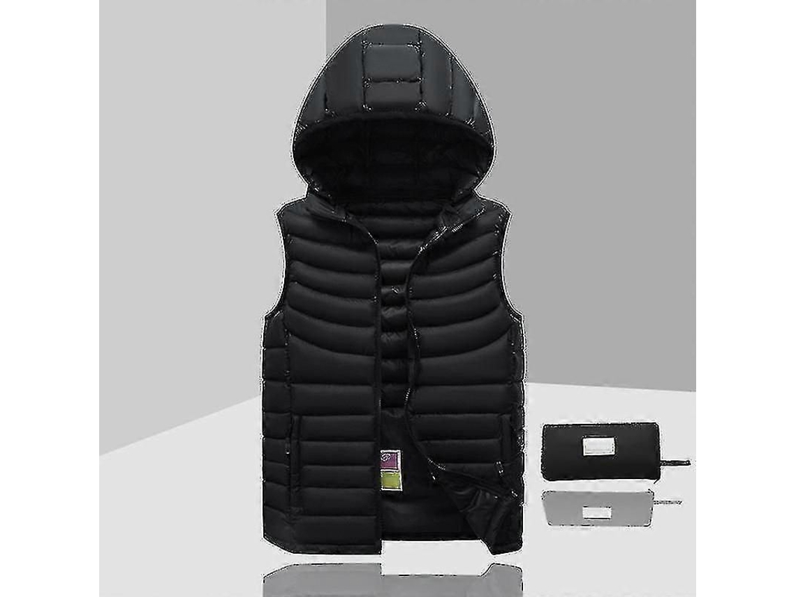 Chaqueta Sem Mangas Para Homem Com Capuz Removível Cor Preta Tamanho Xl Outono 2023 Xl Negro