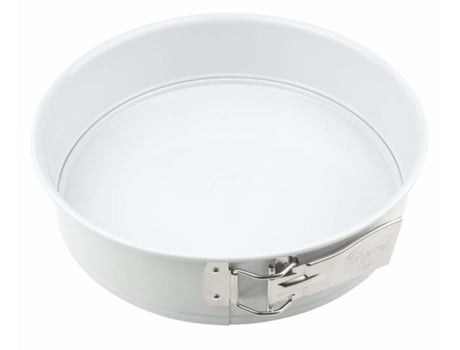 Forma redonda para bolo Dr. Oetker 1394 com tampa e revestimento antiaderente em aço branco, 26 cm